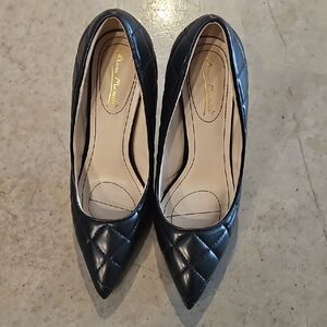 Anne Michelle Black Quilted Heels